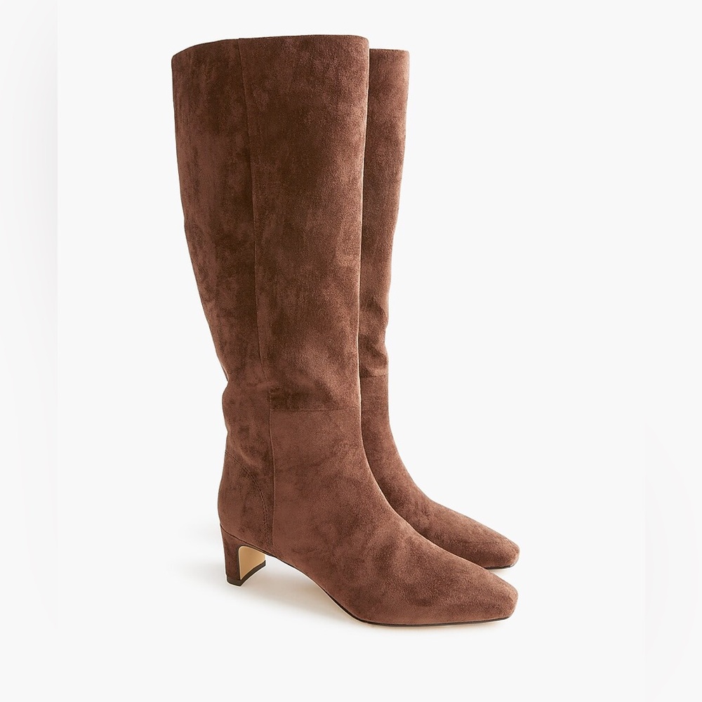 NIB J crew brown suede knee high boots Dark Walnut‎ color